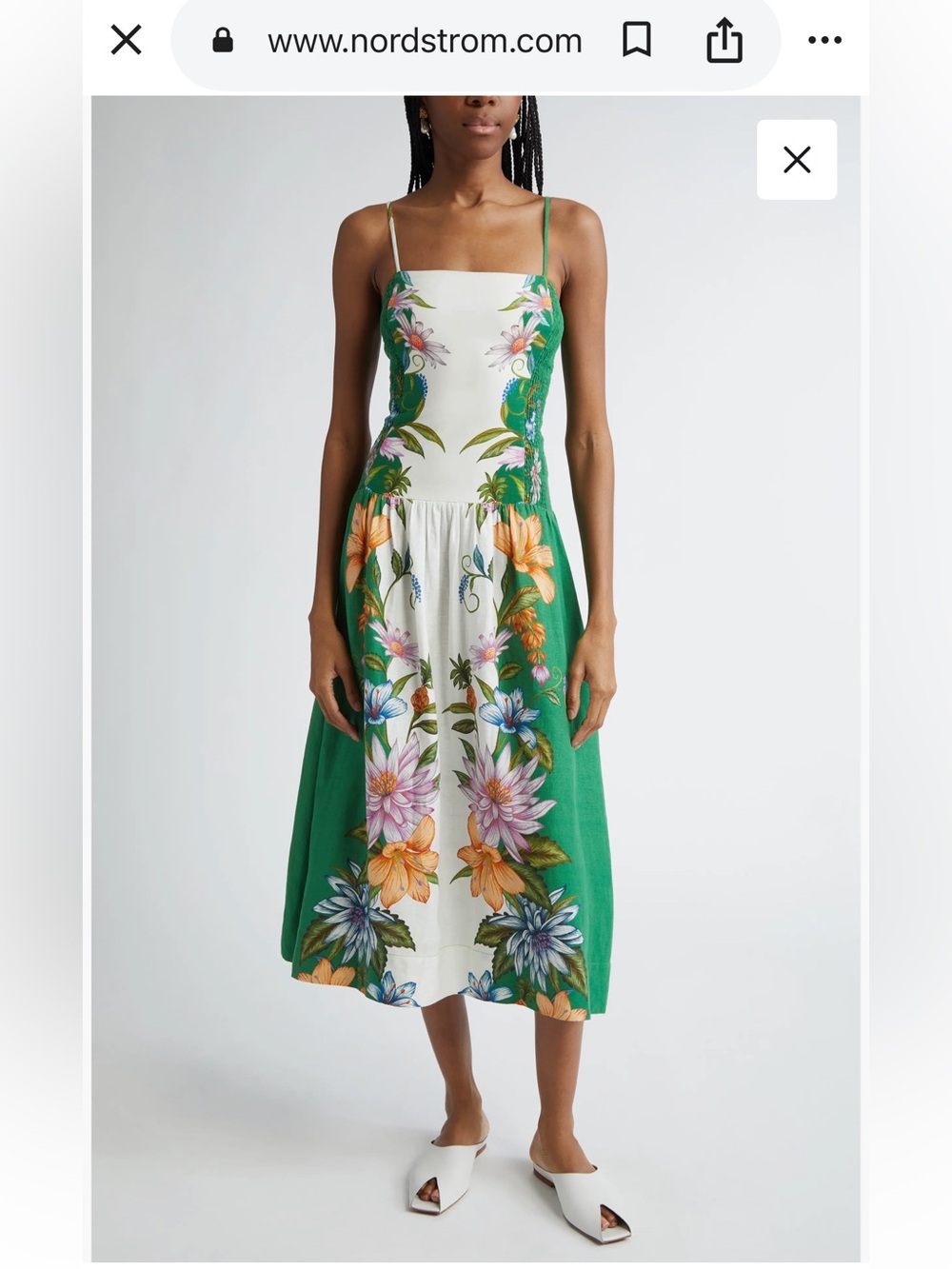 Like new! Farm Rio Sweet Bloom Dreamscape Linen Blend Midi Sundress! Size M!
